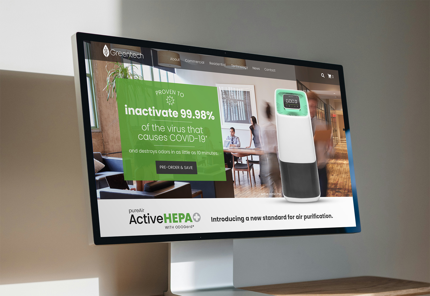 Greentech PureAir Active HEPA+ Landing Page