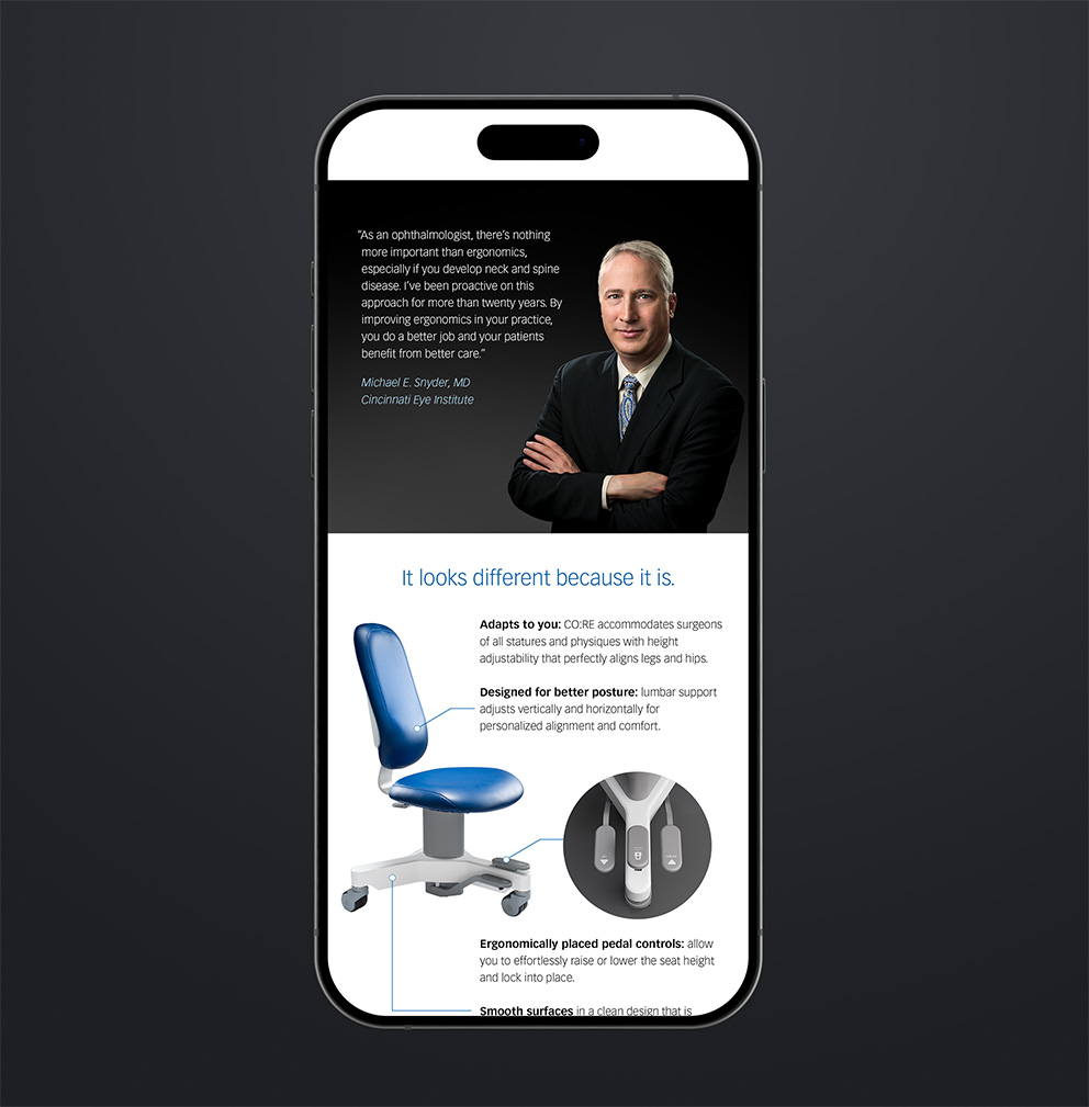 Haag-Streit co:re surgical chair marketing email 2