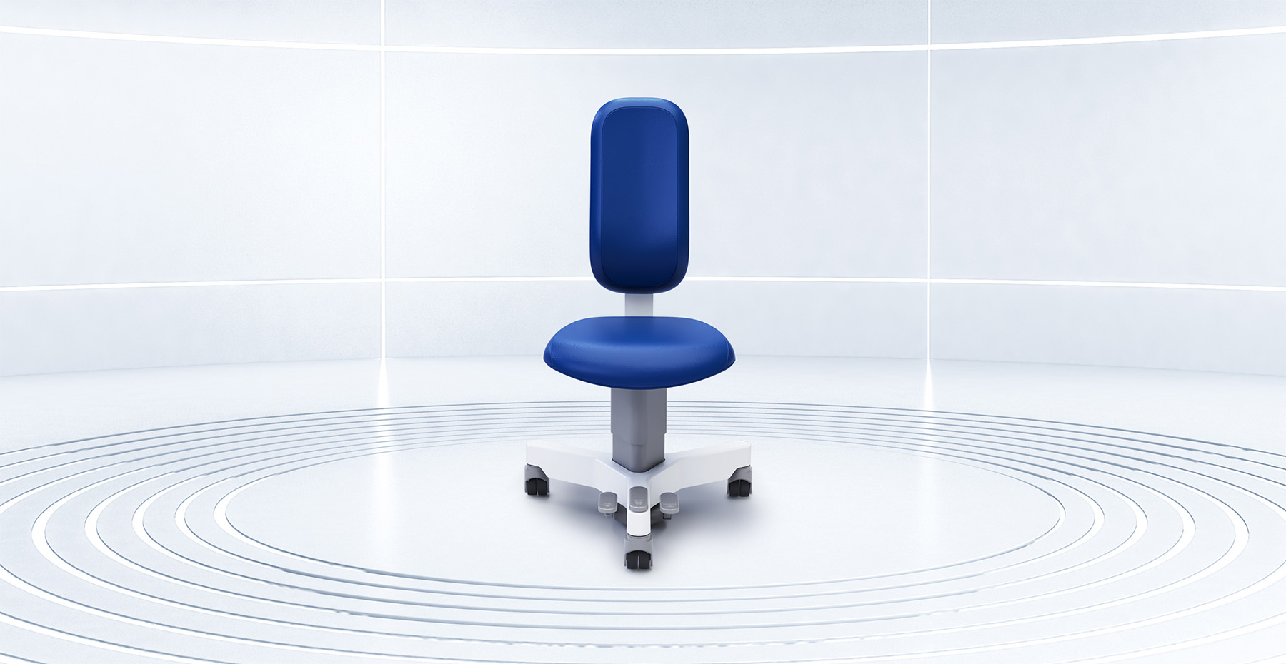 Haag-Streit co:re surgical chair mockup in a white room
