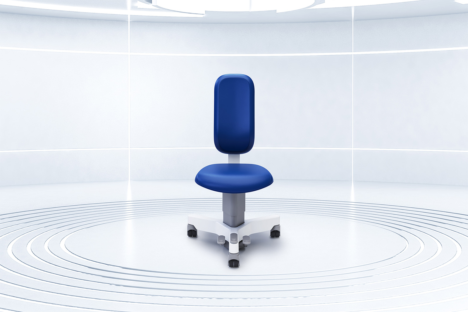 Haag-Streit co:re surgical chair mockup in a white room