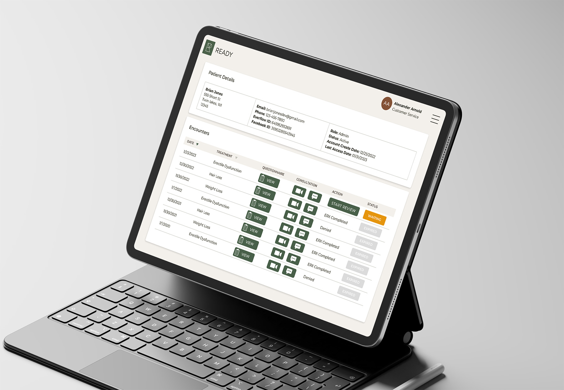 Ready Provider view - patient encounters