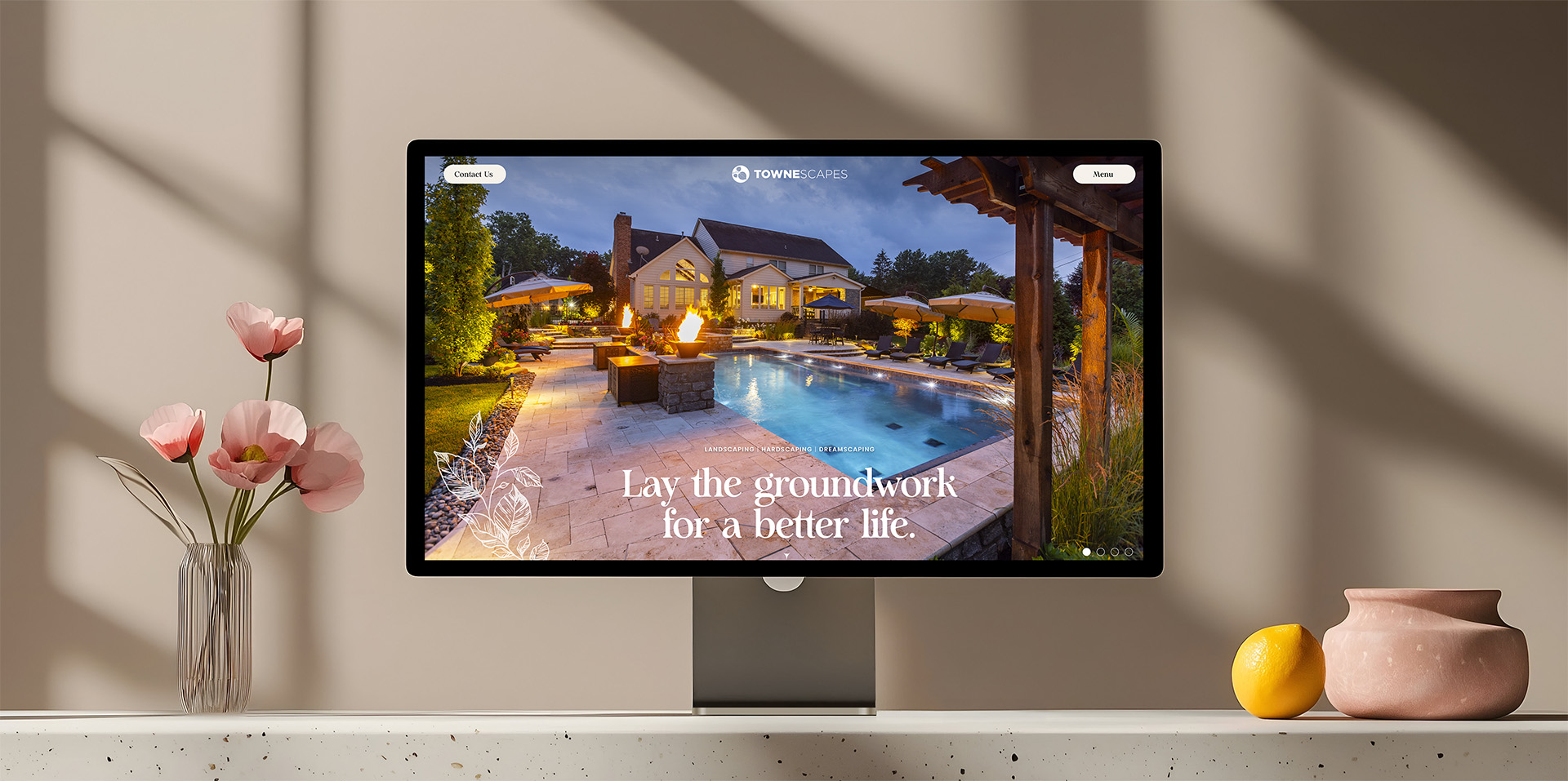 Townescapes homepage hero section