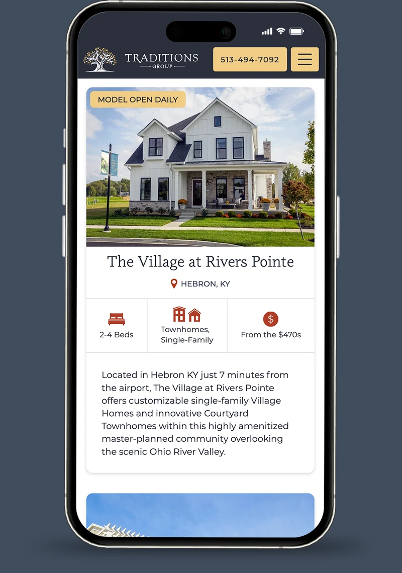 Traditions communities mobile view